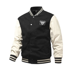 En nueva moda frotada Pu chaqueta de cuero industria pesada solapa motocicleta estilo Letterman chaqueta - Product Image 1