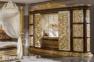 Armario principal de lujo para Villa, ropero turco táctil de Oro Blanco clásico para el hogar - Product Image 4