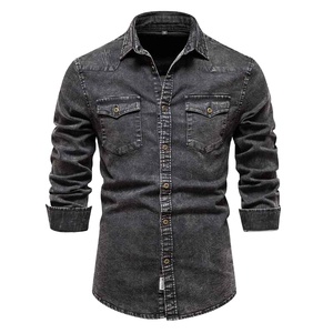 Camisa vaquera de manga larga estilo vintage 2026 para hombre, talla de EE. UU., informal, de algodón lavado - Product Image 6