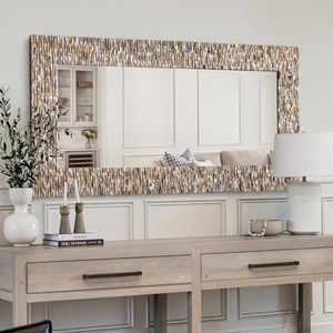 <b>Pine</b> Wood Industrial Statement <b>Mirror</b> Black Steel Frame Wholesale Moradabad - Product Image 4