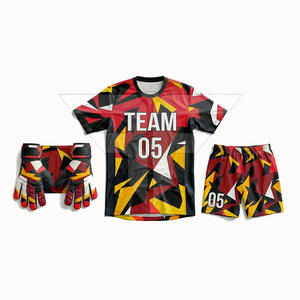 Ensemble d'uniformes de football professionnels pour équipes, imprimés, respirants, sans manches, taille élastique, 100 % polyester, confortables pour le sport - Product Image 1
