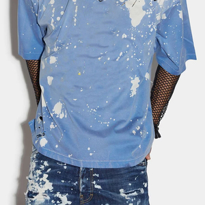 เสื้อยืดเปล่าสไตล์ดิสเทรสสุดฮิต ผ้าฝ้าย 100% เนื้อผ้าเบาสบาย สไตล์สตรีทแวร์ รับสกรีนโลโก้ เสื้อยืดดิสเทรส - Product Image 5