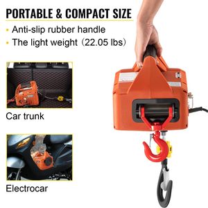Portatile 1100lbs 1500W 110V elettrico Winch gru 3-in-1 argano senza fili telecomando 25ft altezza di sollevamento sovraccarico - Product Image 6