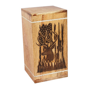 Large Solid for Wood Modern Eco-Friendly Handmade Cremation Urn for <b>Pet</b> <b>Ashes</b> Indian Manufacturer Adult Size Laser Engraved - Product Image 5