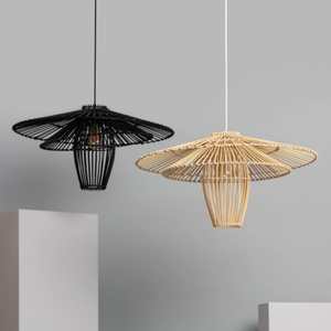 Natural Rattan Pendant <b>Ceiling</b> <b>Light</b> with Breathable Woven Structure Lightweight Construction Suitable for Restaurants Hotels - Product Image 1