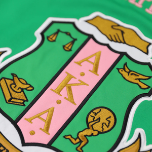 AKA 1908 Black Football Jersey Women Chenille Embroidery Greek Sorority Apparel Short Sleeve Sport Style Shirt Premium Fit - Product Image 5