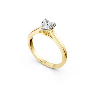 Anillo Solitario de Diamante Corte Corazón en Oro de 14K, Diamante Cultivado en Laboratorio de 1 CT, Anillo de Compromiso Clásico - Product Image 3