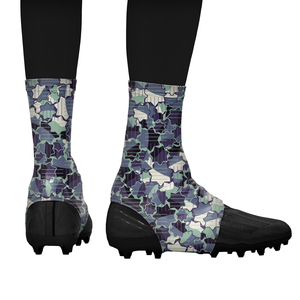 Men's Black Soccer <b>Socks</b> With Blue Skull Print <b>Moisture</b> Wicking Fitted Athletic Apparel All Seasons Sublimated Design - Product Image 3