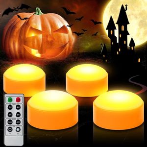CANDLE IDEA - Juego de 4 Luces LED de Calabaza para Halloween, Luces Brillantes Intermitentes que Funcionan con Pilas, Velas Eléctricas sin Llama - Product Image 1
