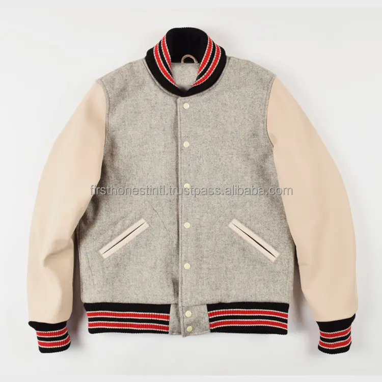 Oem Custom Men Embroidery Patches Letterman Jacket Baseball Leather Street Coat Varsity Jacket For Men