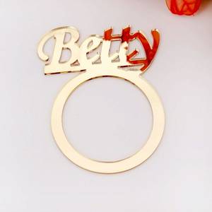 Golden Personalized Eco-Friendly Durable Napkin <b>Ring</b> with <b>Name</b> Betty Modern Design Birthday Table Decoration Metal Accessory - Product Image 4