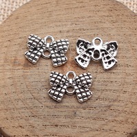 Conector de Lazo a Cuadros 16x12mm de Aleación de Zinc Plateado Antiguo para Fabricación de Joyería Lolita