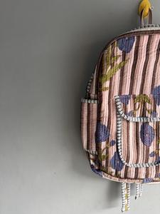 Quilted Cotton <b>Backpack</b> Floral Print Softback Zipper Closure Anti-Theft School Bag for Girls <b>Kids</b> gift for her - Product Image 4