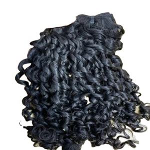 Extensions de cheveux humains vierges naturels, bouclés, lâches, ondulés profonds, à pointe plate, à clips, double trame, donneur unique - Product Image 3