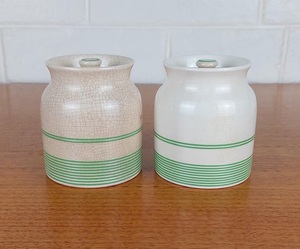 Vintage Inspired Dual <b>Storage</b> Jars With Tight Fit Lids Textured Finish Space Saving <b>Stackable</b> Design Kitchen Organizer Set - Product Image 5