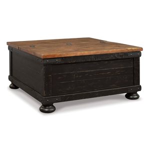 Table basse coffre de rangement en bois rustique avec plateau relevable à charnières, style industriel antique et campagnard, pour couvertures et décoration de salon - Product Image 1