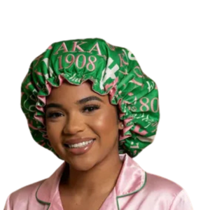 Gorro de Satén Reversible Verde, Rosa y Negro con Estampado 1908, Gorro de Dormir Suave para Mujer, Cuidado del Cabello y Protección Nocturna - Product Image 5