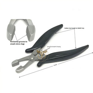 Alicates Profesionales para Extensiones de Cabello con Micro Anillos, Herramienta de Prensado de Acero Inoxidable de 6 Pulgadas con Mango de Goma para Cuentas y Anillos Nano - Product Image 1