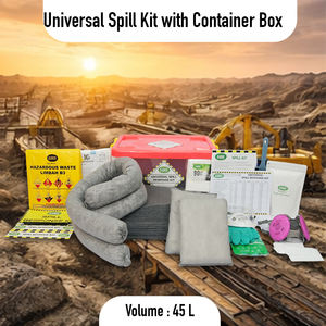 Universal Oil Chemical Spill Kit 45 Liter Clear <b>Box</b> Spill Control Absorbent Pads <b>Socks</b> Pillow for Factory Workshop Labaratory - Product Image 2
