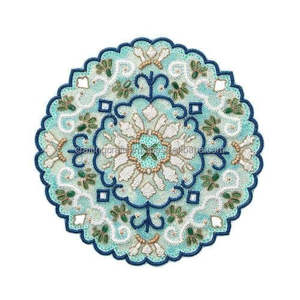 Mantel Individual Redondo de Tela Ecológico y Moderno, Tamaño Personalizado para Uso en el Hogar, Hoteles, Restaurantes, Decoración de Fiestas y Bodas, de la India - Product Image 1