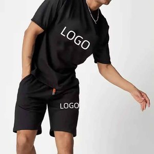 Conjunto Deportivo Informal de Otoño para Hombre, Camiseta de Punto Bordada Inspirada en el Rendimiento, Pantalones Cortos de Entrenamiento, Adecuado para Gimnasio y Fitness - Product Image 2
