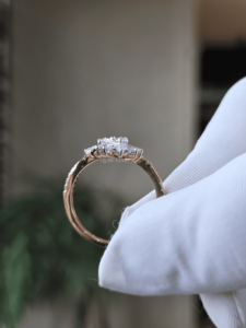 Marquise Lab Grown Diamond Floral <b>Cluster</b> Ring 0.90 Ct Gold Nature Inspired Split Shank Statement Engagement Ring for Women - Product Image 3