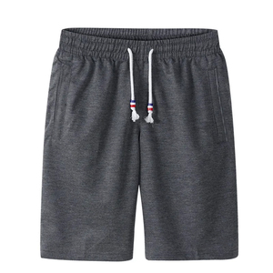 Shorts Bermuda en Coton Uni pour Homme avec Cordon de Serrage à la Taille, Décontractés, Taille Mi-Haute, Respirants, en Tissu Tricoté - Product Image 1