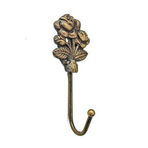 Antique Brass Flower <b>Wall</b> <b>Hook</b> Decorative Metal Coat Hat Key Hanger Vintage Home <b>Wall</b> Mount <b>Hook</b> - Product Image 1