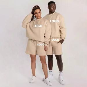 Conjunto Deportivo Unisex al por Mayor, Chándal con Logotipo Personalizado, Ropa Urbana para Hombre y Mujer, Sudadera con Capucha y Pantalones Cortos - Product Image 4