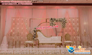Candelabro de Metal con diseño Floral para escenario, decoración de escenario de boda, pared de Metal, venta al por mayor - Product Image 5