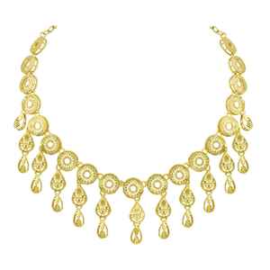 สร้อยคอทองชุบไมครอน 14K 18K 24K ขายส่ง พร้อมต่างหูแบบห้อยเข้าชุด ดีไซน์แบบดั้งเดิมของตุรกี สำหรับเครื่องประดับแฟชั่น - Product Image 5