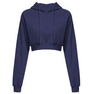 Sudadera con capucha corta de invierno para mujer, personalizada, extragrande, de forro polar 100% algodón, con lavado ácido, bordada, forrada, de manga larga y transpirable - Product Image 6