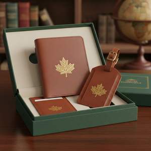 ชุดอุปกรณ์เสริมการเดินทางธุรกิจระดับไฮเอนด์ขายส่ง OEM กระเป๋าใส่พาสปอร์ตหนังเทียม ป้ายติดกระเป๋าเดินทาง ชุดคอมโบแพ็ค สำหรับการตลาดแบรนด์ - Product Image 4