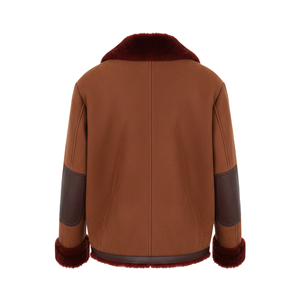 Premium Leather <b>Shearling</b> Aviator <b>Jacket</b> <b>Men</b> Genuine Sheepskin Fur Winter Coat Comfortable Warm Luxury Outerwear Fit - Product Image 5