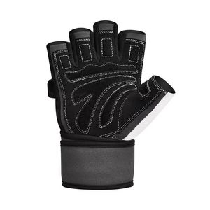Gants de musculation renforcés noir et blanc avec large sangle de maintien du poignet pour l'entraînement en salle de sport – Vente en gros fabricant - Product Image 3