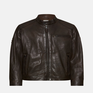 2026 Stylish <b>High</b> Quality Men's Motorcycle <b>Leather</b> Jacket for Winter New Zipper Style with Front Logo Low MOQ <b>Leather</b> Jacket - Product Image 5