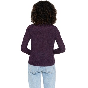 Pull-over d'hiver décontracté pour femme, couleur unie, manches longues, tricoté, 100 % acrylique, respirant, anti-plis, col rond - Product Image 5