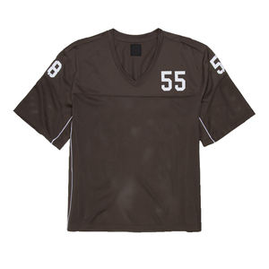 Camiseta Deportiva de Malla de Alta Calidad, Cuello en V, Manga Corta, Secado Rápido, Color Sólido, Largo Regular, Tejido de Punto - Product Image 1