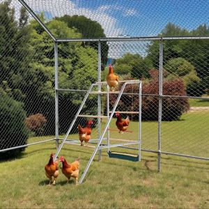 Pollaio Esterno per Galline 103*50*100cm, Gabbia per Animali Resistente e Confortevole - Product Image 4