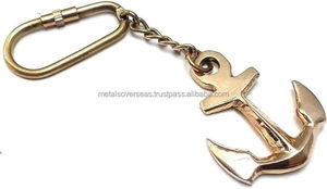LLavero de ancla de latón vintage con eslabón de cadena, llavero marítimo náutico Construcción de Metal duradera personalizable - Product Image 4