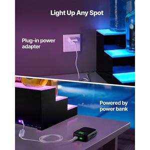 3-Tier 20-Inch LED Lighted Whiskey Rack USB Supported Home <b>Bar</b> <b>Shelf</b> with RF Remote Illuminated Wine Rack Display - Product Image 6