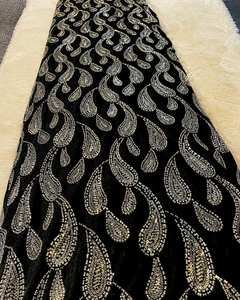 Tissu de broderie perlée haut de gamme, tissu personnalisé, tissu à sequins, tissu en dentelle, vêtements de mode, boutique de vêtements, vente en gros, exportation - Product Image 4