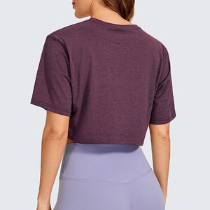 Women's Crew Neck <b>Short</b> <b>Sleeve</b> Solid Color Knitted <b>Crop</b> <b>Top</b> Casual Regular Fit Breathable All Seasons <b>Black</b> - Product Image 6