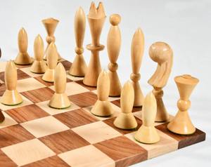 Pièces d'échecs de l'ère spatiale de 1958 reproduites, en sheesham et buis, design Arthur Elliott, roi de 4,25 pouces, au meilleur prix - Product Image 5