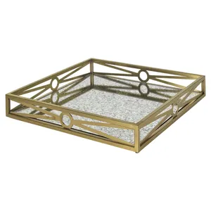Bandeja de Metal de Lujo Hecha a Mano con Diseño Artesanal Exclusivo de Primera Calidad, Bandeja de Servicio de Metal Hecha a Mano Más Vendida, Elegante - Product Image 2