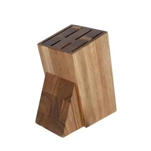 Natural Acacia Wood Knife Block Universal Knife Holder Wooden Knife Organizer Kitchen Counter Storage - Product Image 2