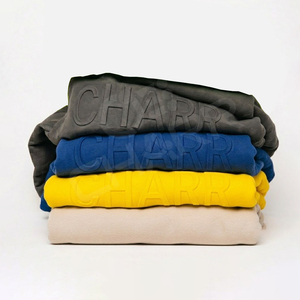 Pullover Plain Bulk Hoodie Manufacturers Heavy Weight No <b>String</b> Cotton French Terry Seamless <b>Hoodies</b> with Custom Embossed Print - Product Image 1