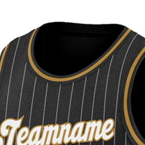 Camiseta de Baloncesto Personalizada de los Golden State, Negra con Rayas Finas, sin Mangas, Impresión por Transferencia de Calor, Unisex, para Adultos - Product Image 6