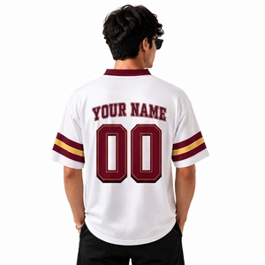 Custom <b>Mesh</b> 100% Polyester Unisex Football Jersey V Neck Moisture-Wicking Sports Shirt <b>Short</b> Sleeve Front Printed Team Name - Product Image 4