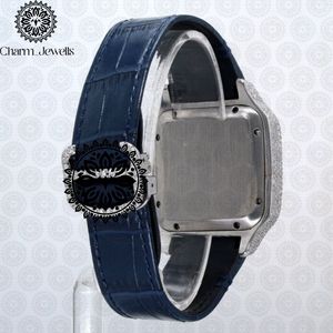 Charm Jewells Montre de luxe pour femme en acier inoxydable, boîtier rectangulaire, mouvement à quartz analogique, bracelet en cuir 18 mm 25,5 cm - Product Image 5